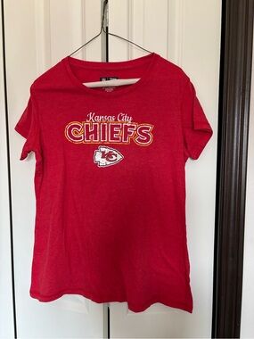 Team Apparel Red Crew Neck Tee with NFL Patch
